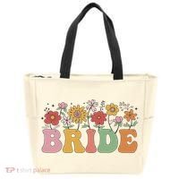 Bride Wildflower Floral Bridal Party Wedding Bachelorette Tote Bag thumb 0