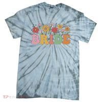 Bride Wildflower Floral Bridal Party Wedding Bachelorette Tie-Dye T-Shirt thumb 0
