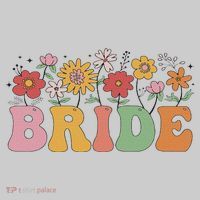 Bride Wildflower Floral Bridal Party Wedding Bachelorette Tie-Dye T-Shirt thumb 2