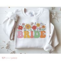 Bride Wildflower Floral Bridal Party Wedding Bachelorette Sweatshirt thumb 2