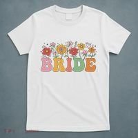 Bride Wildflower Floral Bridal Party Wedding Bachelorette T-Shirt thumb 5