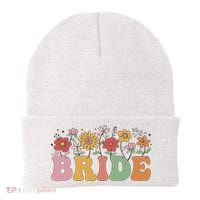 Bride Wildflower Floral Bridal Party Wedding Bachelorette Beanie thumb 0