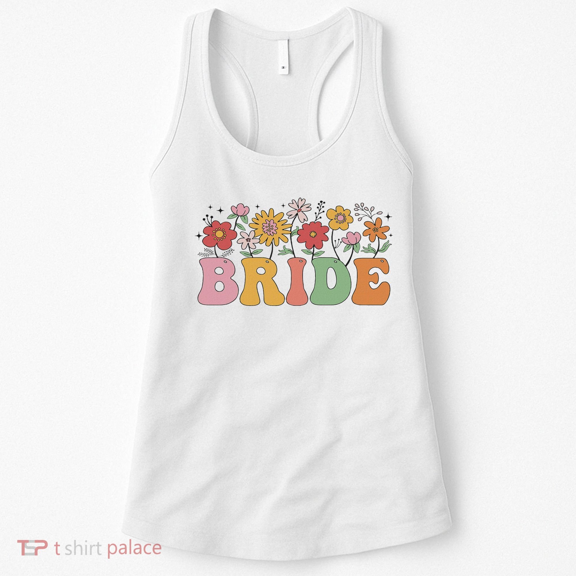 Bride Wildflower Floral Bridal Party Wedding Bachelorette Women's Tank Top
