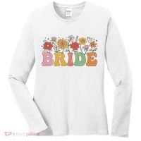 Bride Wildflower Floral Bridal Party Wedding Bachelorette Women's Long Sleeve Shirt thumb 0
