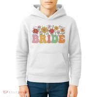 Bride Wildflower Floral Bridal Party Wedding Bachelorette Kids Hoodie thumb 4