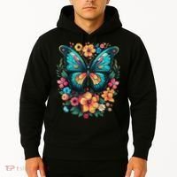 Butterfly With Flowers I Aesthetic Butterfly Hoodie thumb 2
