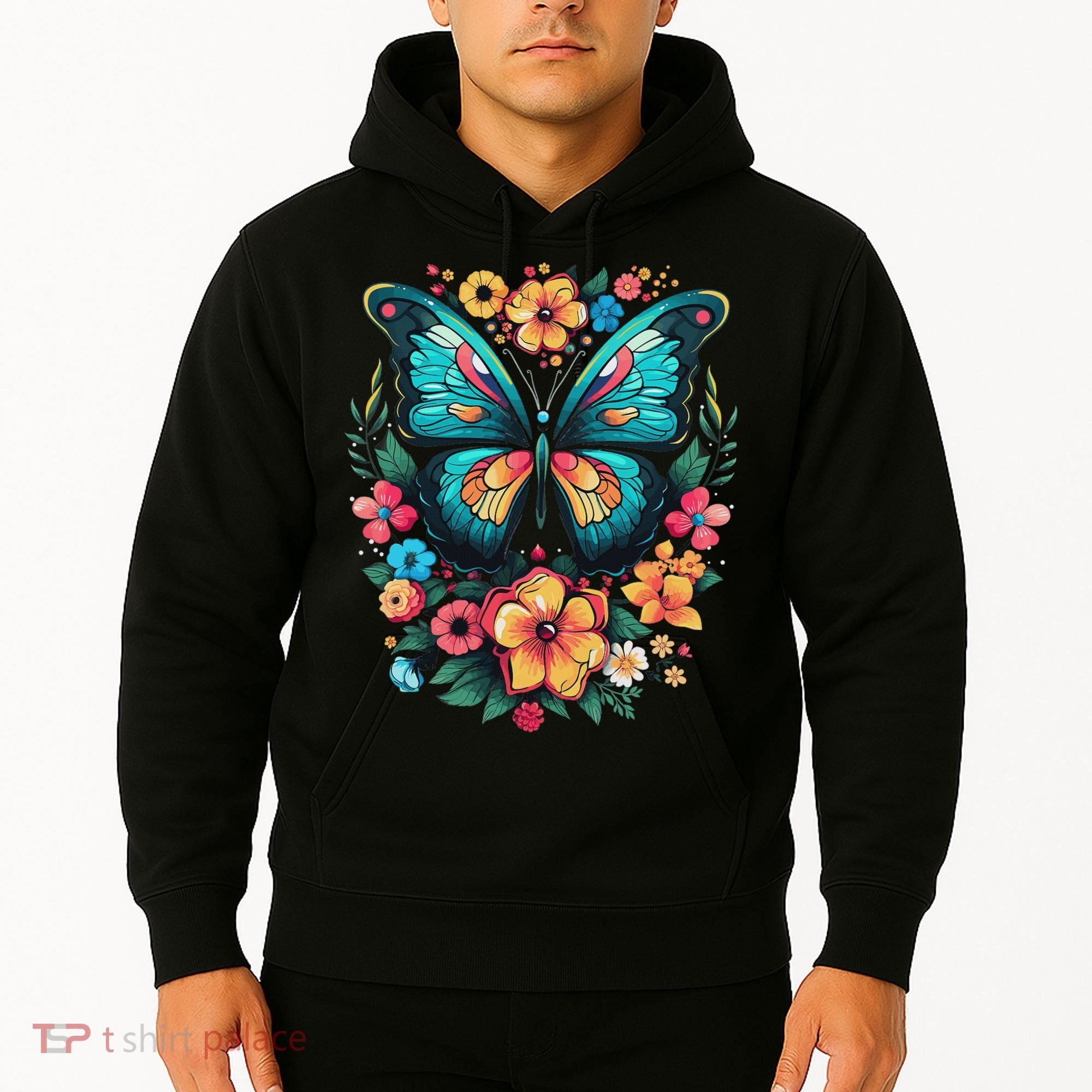 Butterfly With Flowers I Aesthetic Butterfly Hoodie