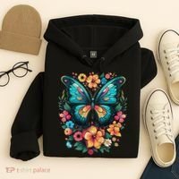 Butterfly With Flowers I Aesthetic Butterfly Hoodie thumb 4