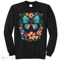 Butterfly With Flowers I Aesthetic Butterfly Sweatshirt thumb 0