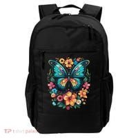 Butterfly With Flowers I Aesthetic Butterfly Backpack thumb 0
