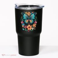 Butterfly With Flowers I Aesthetic Butterfly Tumbler thumb 0