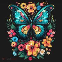 Butterfly With Flowers I Aesthetic Butterfly Baby Bodysuit thumb 2