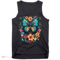 Butterfly With Flowers I Aesthetic Butterfly Tank Top thumb 0