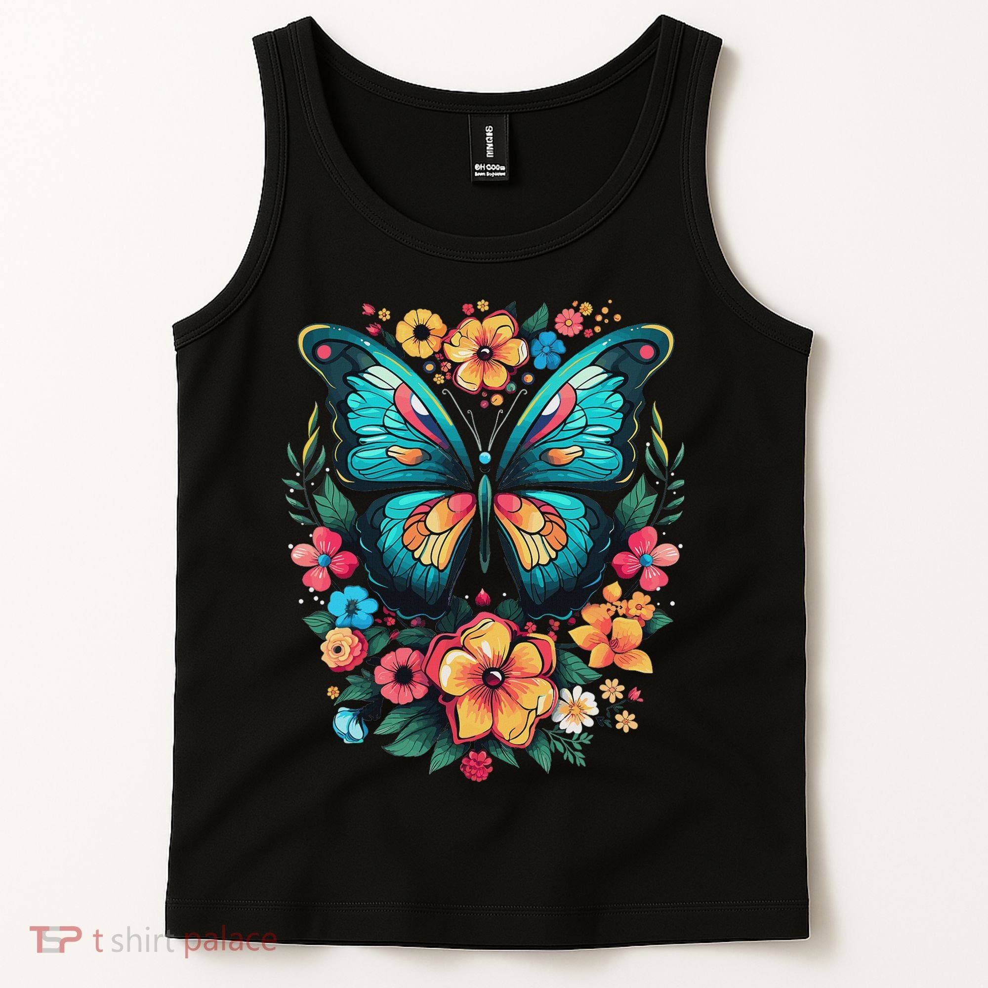 Butterfly With Flowers I Aesthetic Butterfly Tank Top