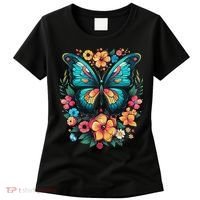 Butterfly With Flowers I Aesthetic Butterfly Women's T-Shirt thumb 0