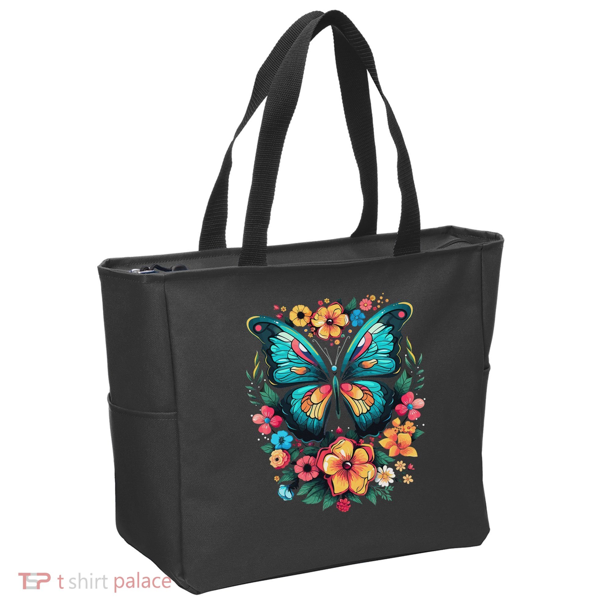 Butterfly With Flowers I Aesthetic Butterfly Tote Bag