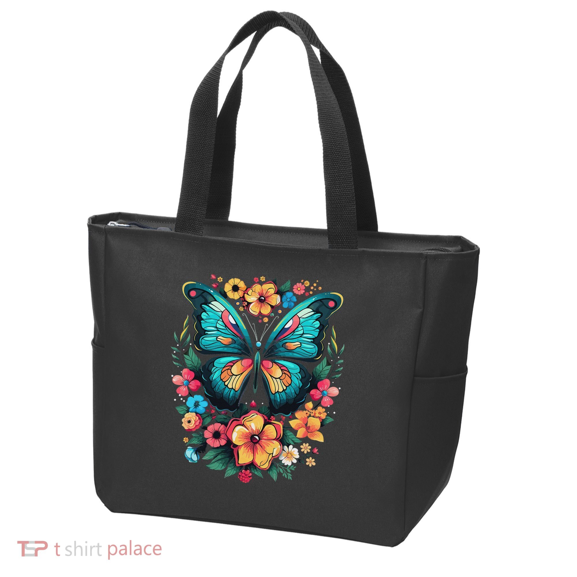 Butterfly With Flowers I Aesthetic Butterfly Tote Bag