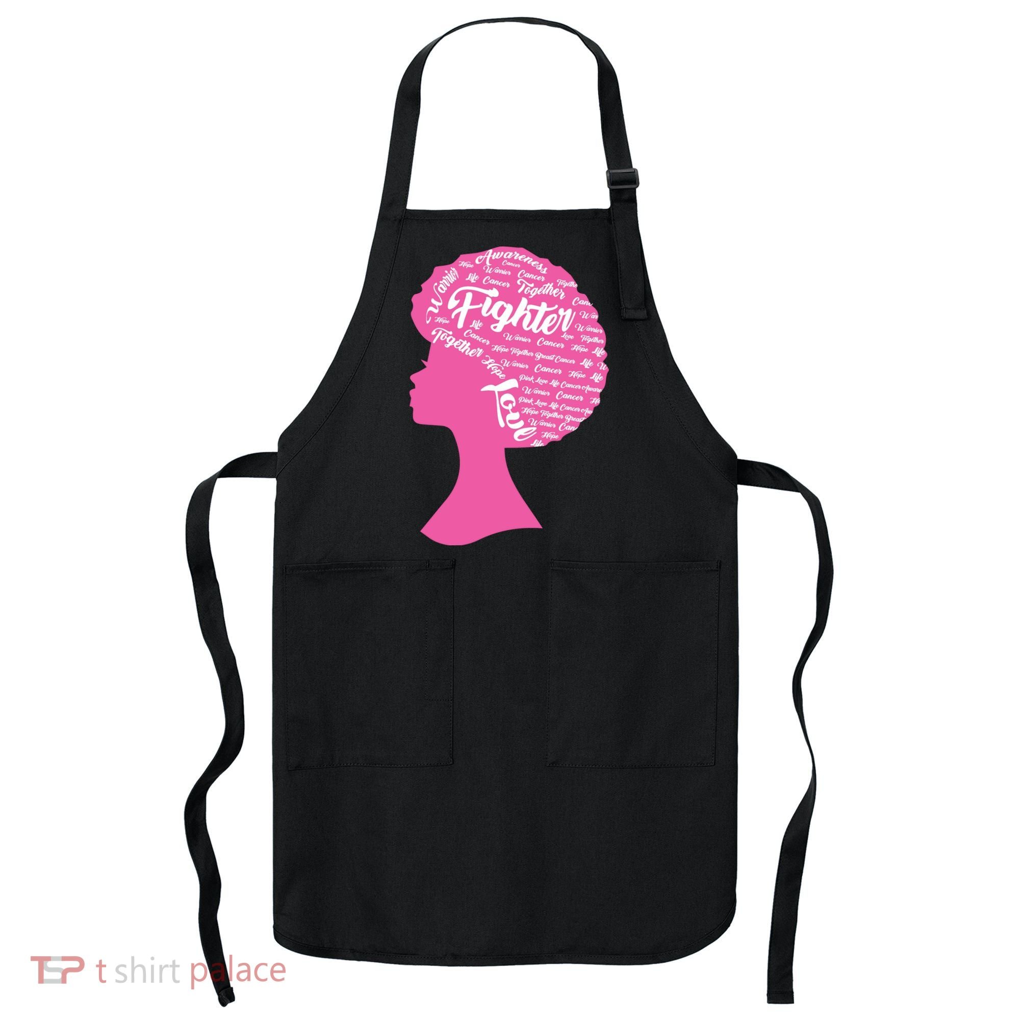 Black Woman Fighter Support Breast Cancer Apron