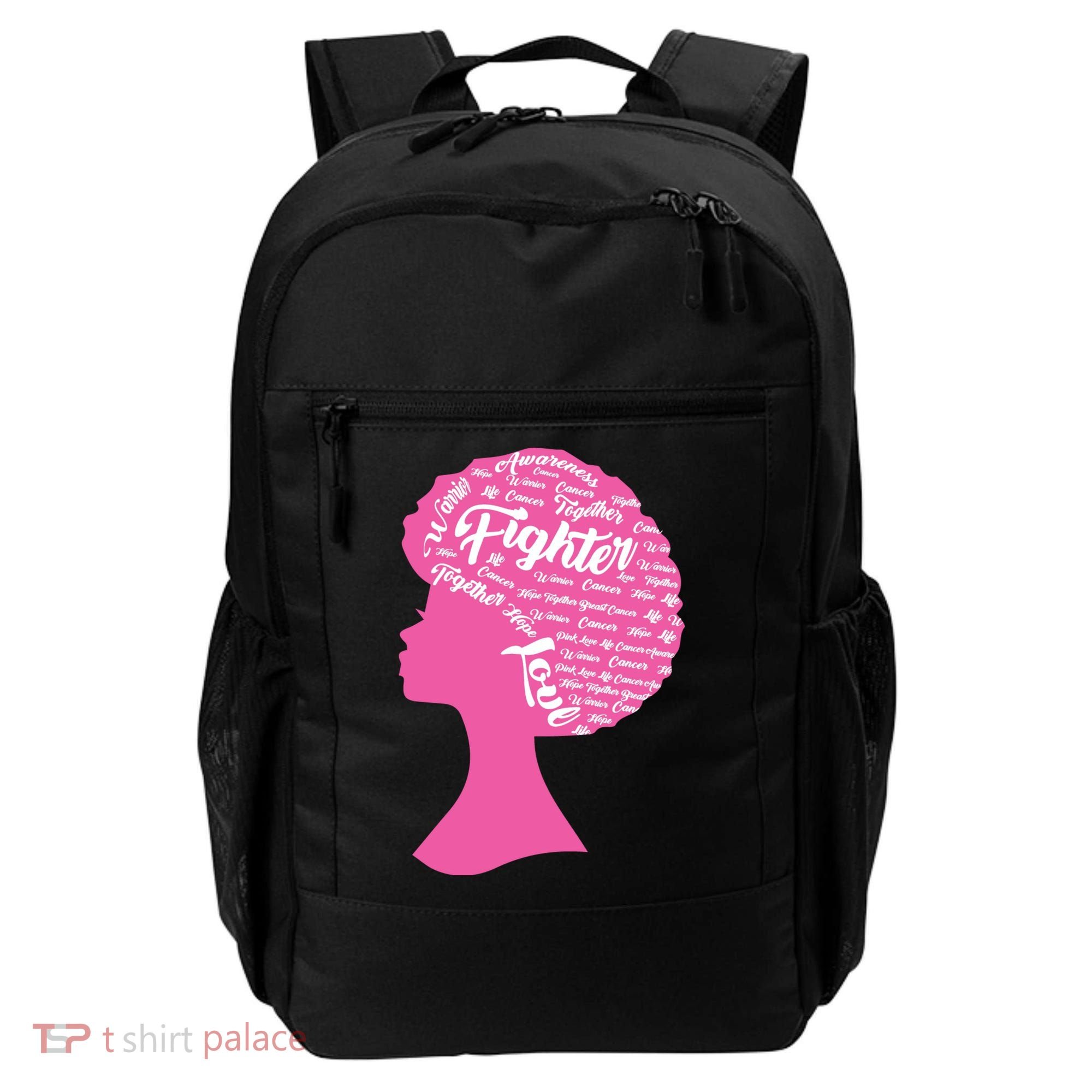 Black Woman Fighter Support Breast Cancer Backpack