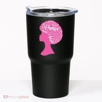 Black Woman Fighter Support Breast Cancer Tumbler thumb 0