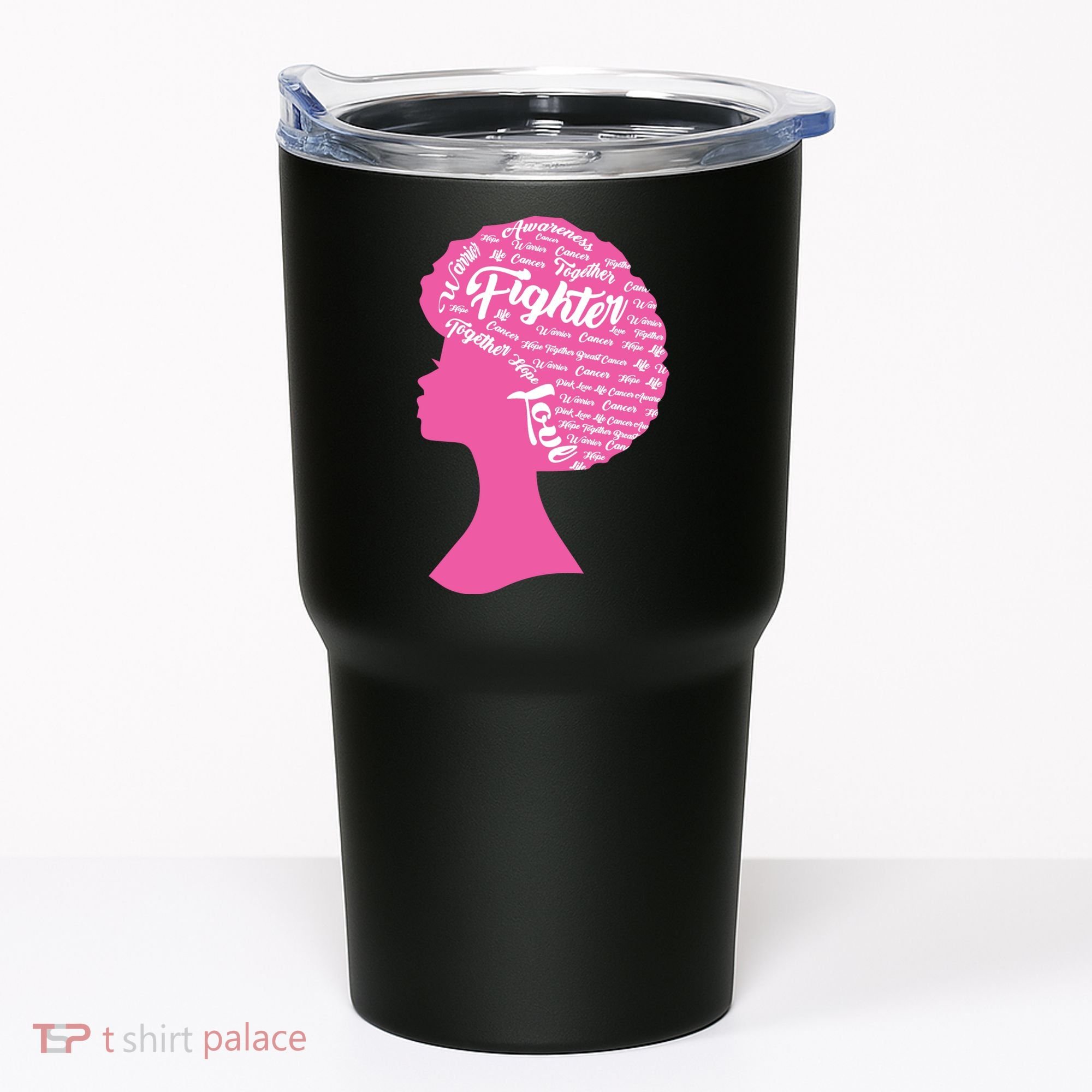 Black Woman Fighter Support Breast Cancer Tumbler