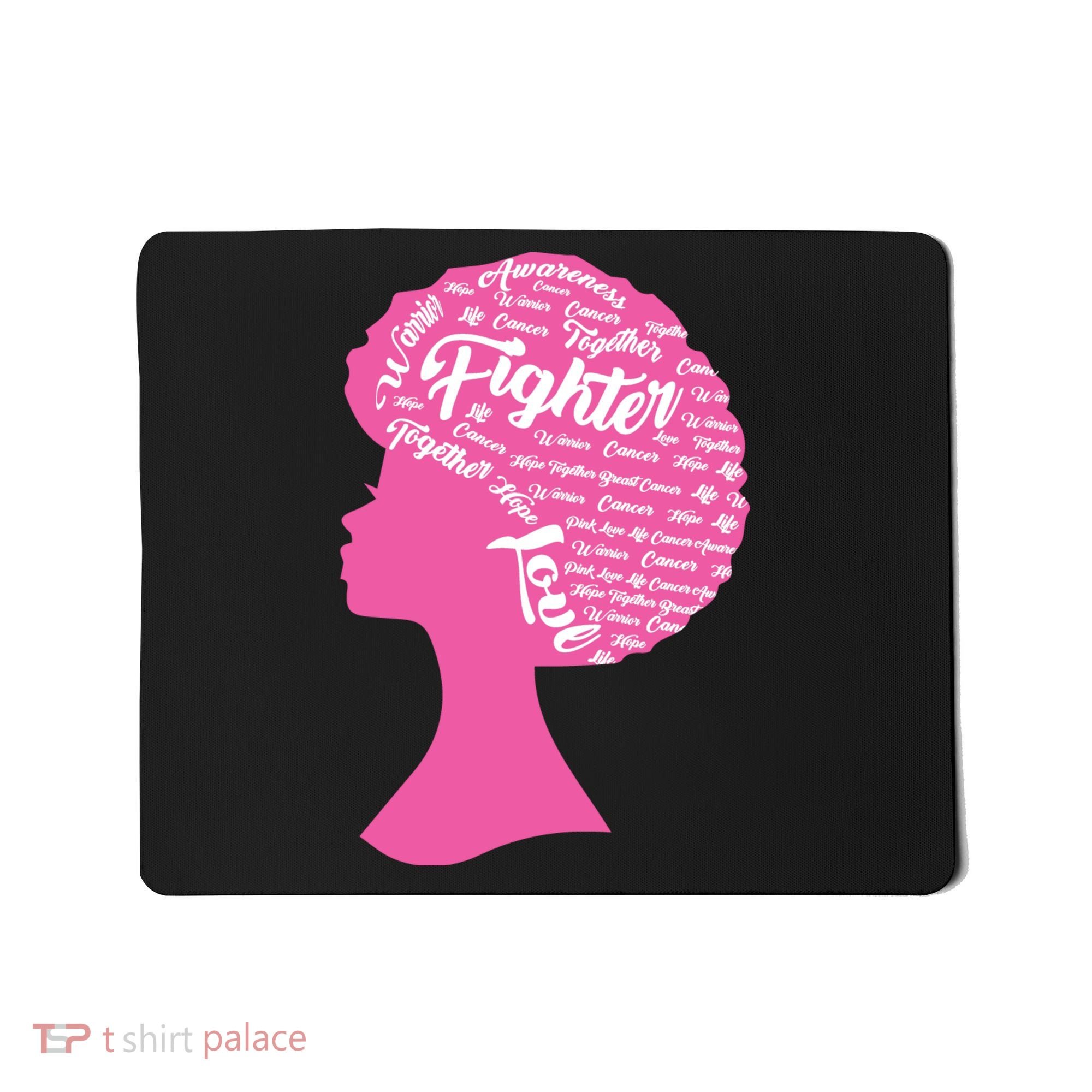 Black Woman Fighter Support Breast Cancer Mousepad