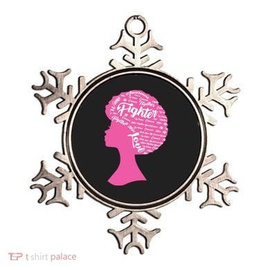 Black Woman Fighter Support Breast Cancer Ornament