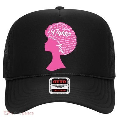 Black Woman Fighter Support Breast Cancer Hat