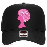 Black Woman Fighter Support Breast Cancer Hat thumb 0