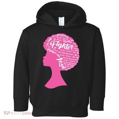 Black Woman Fighter Support Breast Cancer Toddler Hoodie