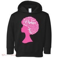 Black Woman Fighter Support Breast Cancer Toddler Hoodie thumb 0