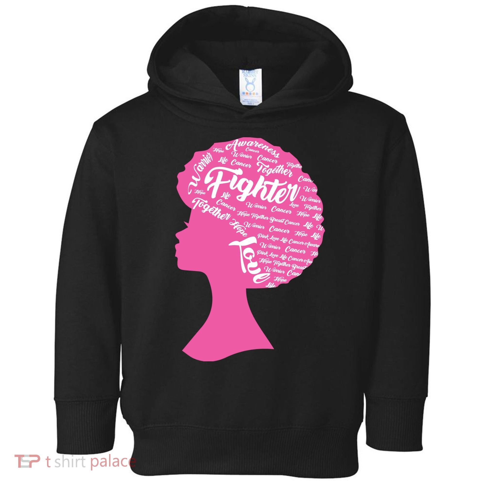 Black Woman Fighter Support Breast Cancer Toddler Hoodie