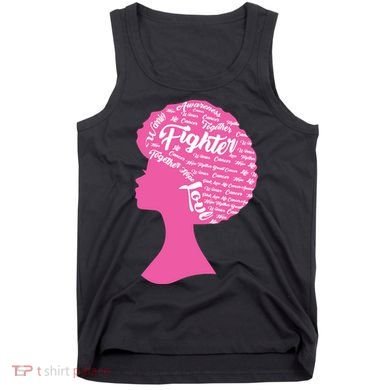 Black Woman Fighter Support Breast Cancer Tank Top