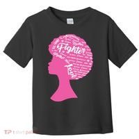 Black Woman Fighter Support Breast Cancer Toddler T-Shirt thumb 0