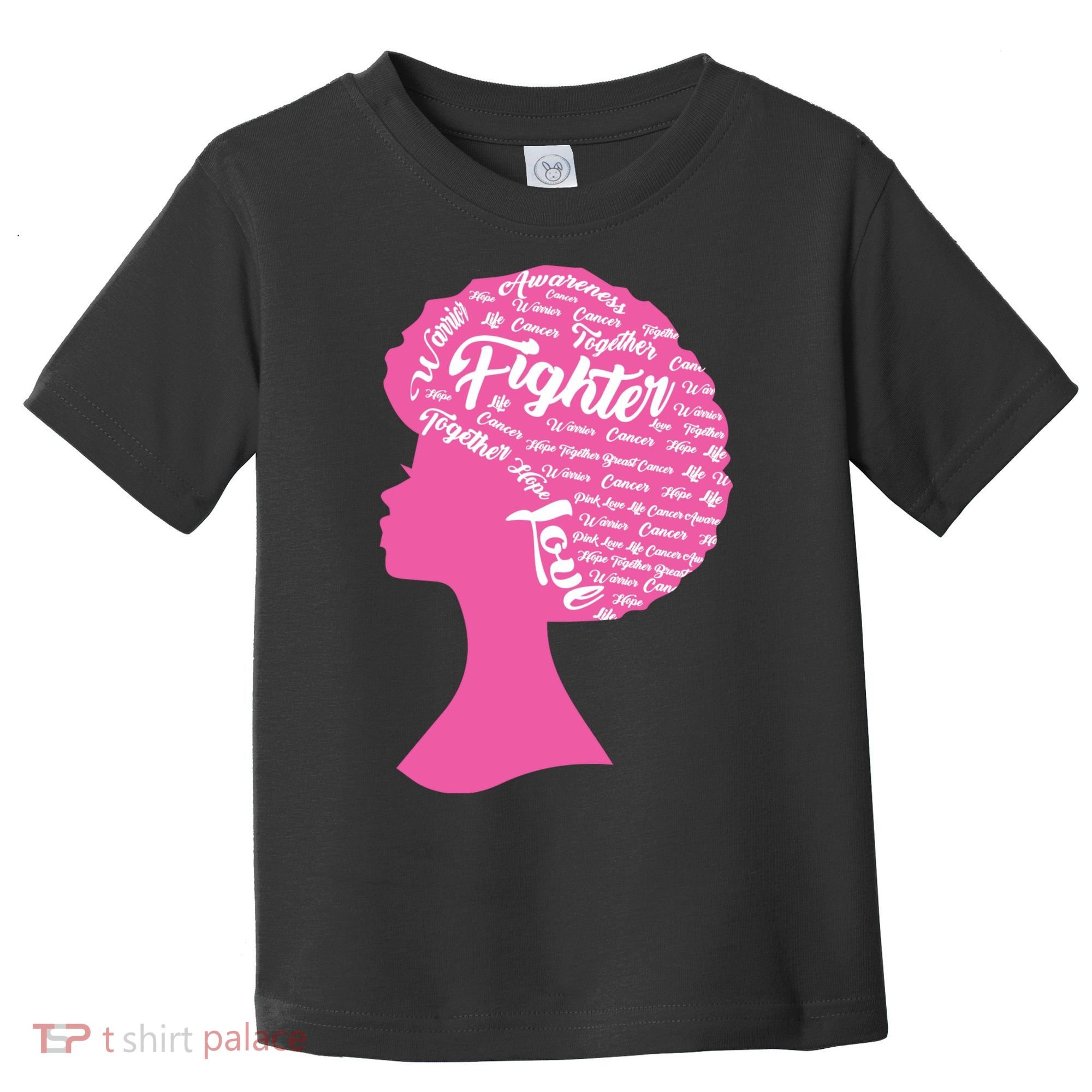 Black Woman Fighter Support Breast Cancer Toddler T-Shirt