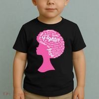 Black Woman Fighter Support Breast Cancer Toddler T-Shirt thumb 2