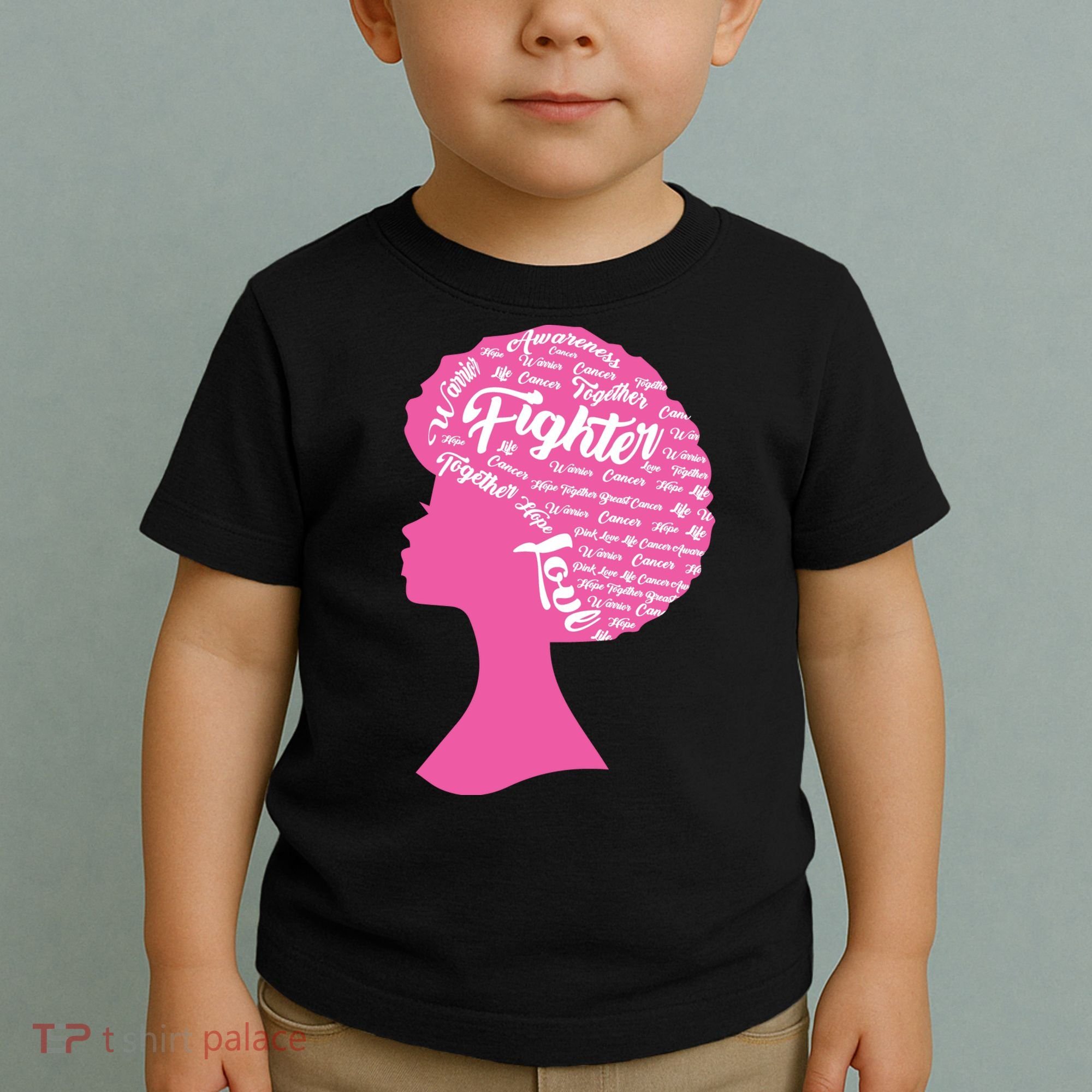 Black Woman Fighter Support Breast Cancer Toddler T-Shirt