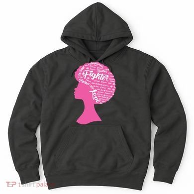 Black Woman Fighter Support Breast Cancer Hoodie