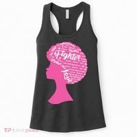 Black Woman Fighter Support Breast Cancer Women's Tank Top thumb 0
