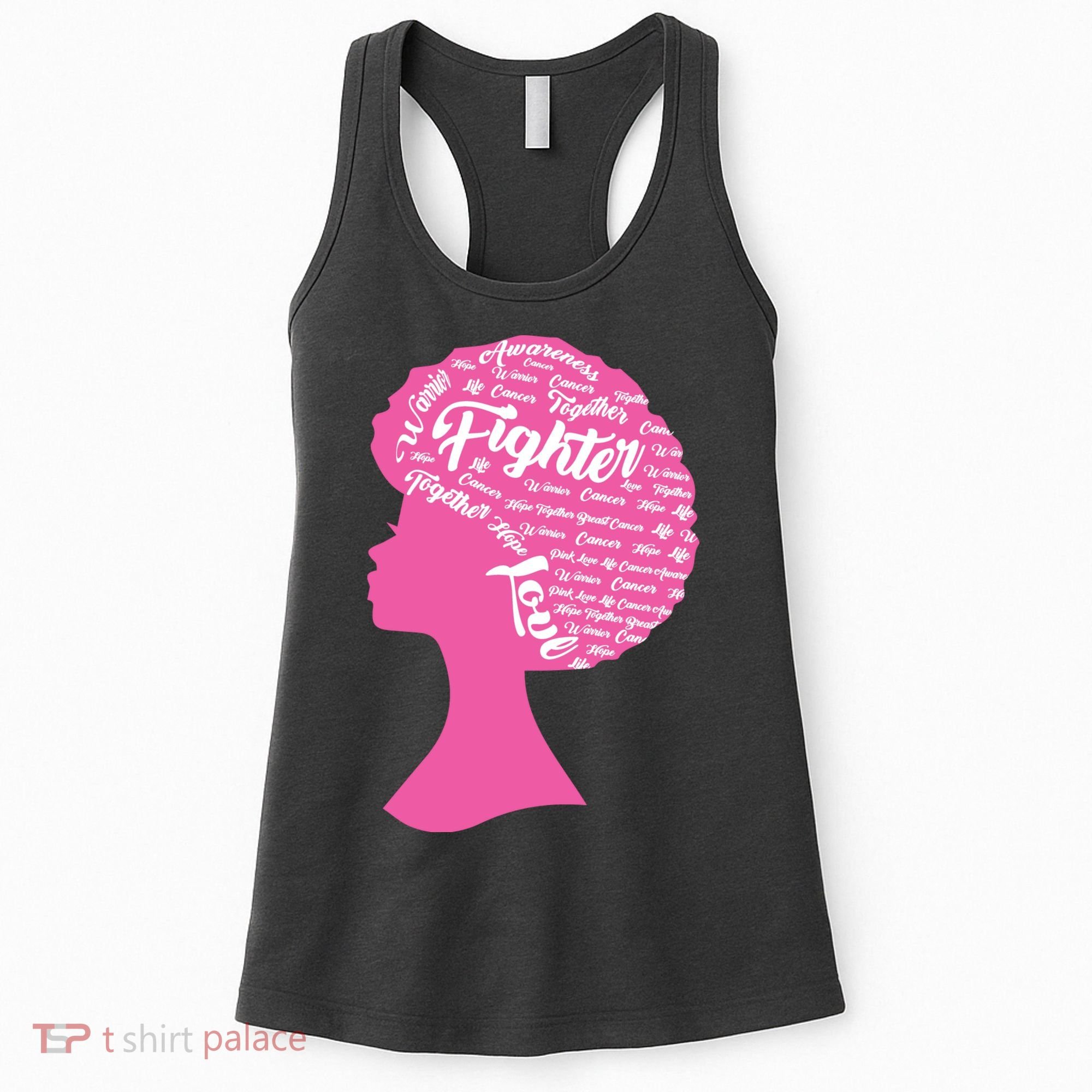 Black Woman Fighter Support Breast Cancer Women's Tank Top