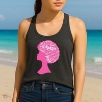 Black Woman Fighter Support Breast Cancer Women's Tank Top thumb 2