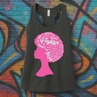 Black Woman Fighter Support Breast Cancer Women's Tank Top thumb 3