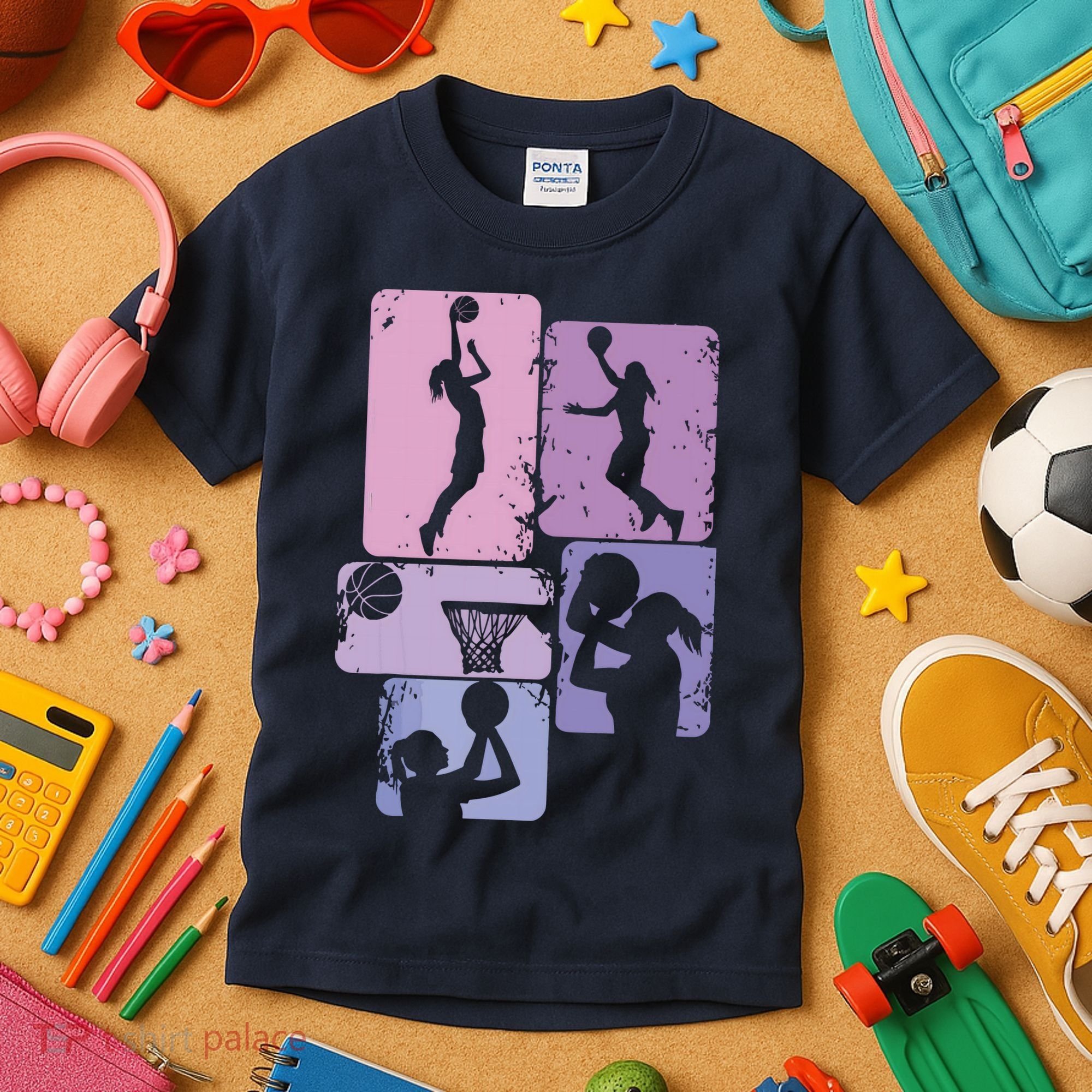 Basketball Women, Female Basketball Player Kids T-Shirt