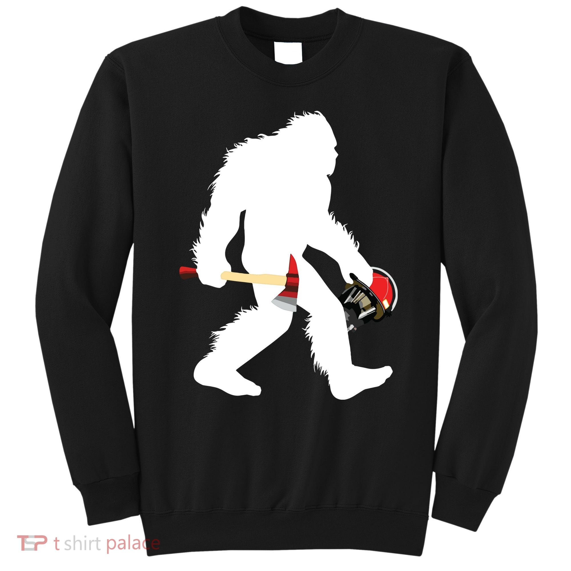 Bigfoot Wildland Firefighter Woodland Sasquatch Fireman Sweatshirt