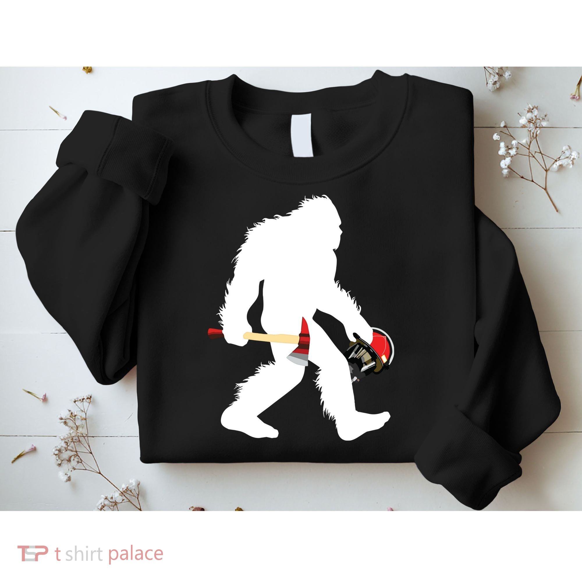 Bigfoot Wildland Firefighter Woodland Sasquatch Fireman Sweatshirt