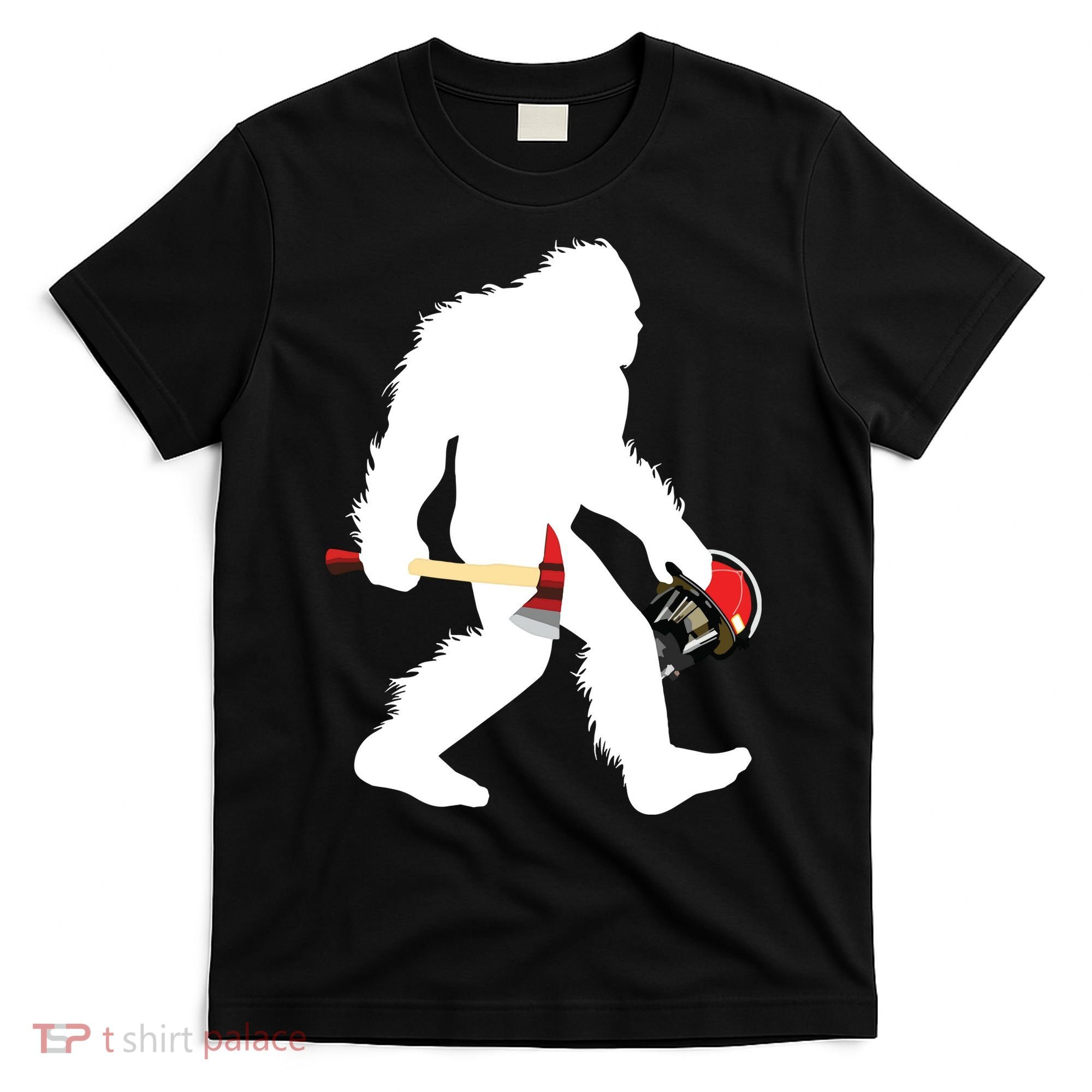 Bigfoot Wildland Firefighter Woodland Sasquatch Fireman T-Shirt