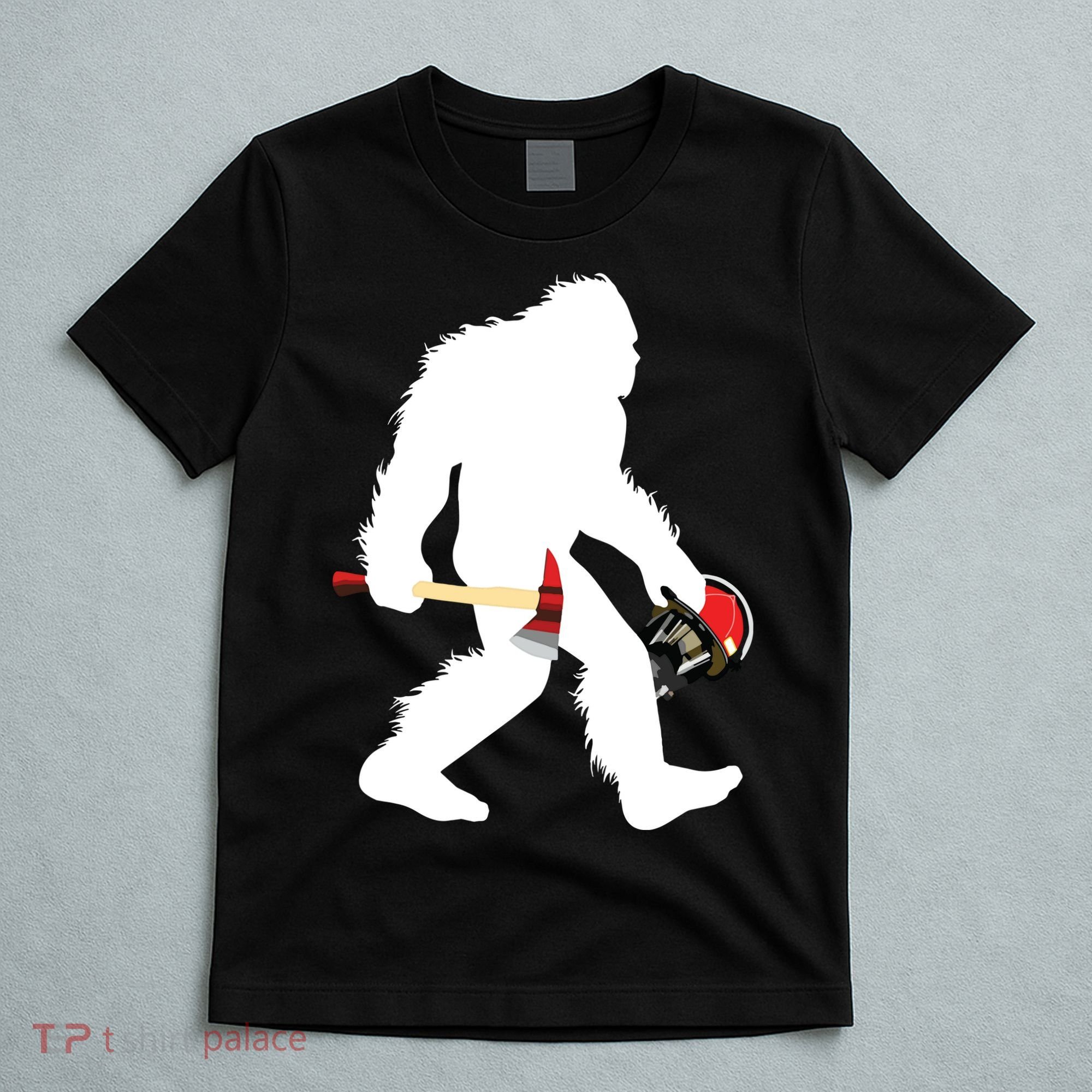 Bigfoot Wildland Firefighter Woodland Sasquatch Fireman T-Shirt