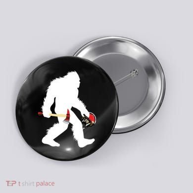 Bigfoot Wildland Firefighter Woodland Sasquatch Fireman Button