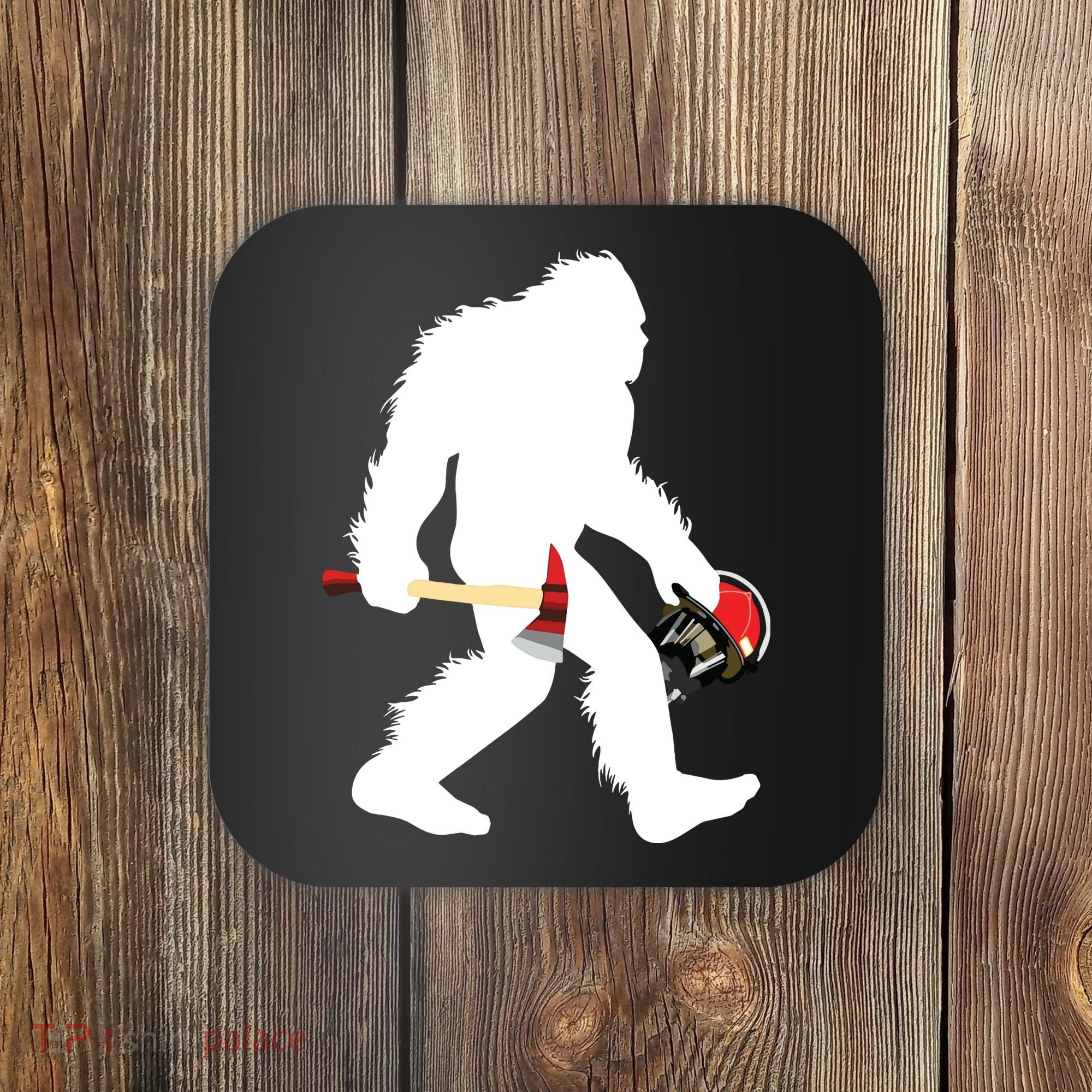 Bigfoot Wildland Firefighter Woodland Sasquatch Fireman Coaster