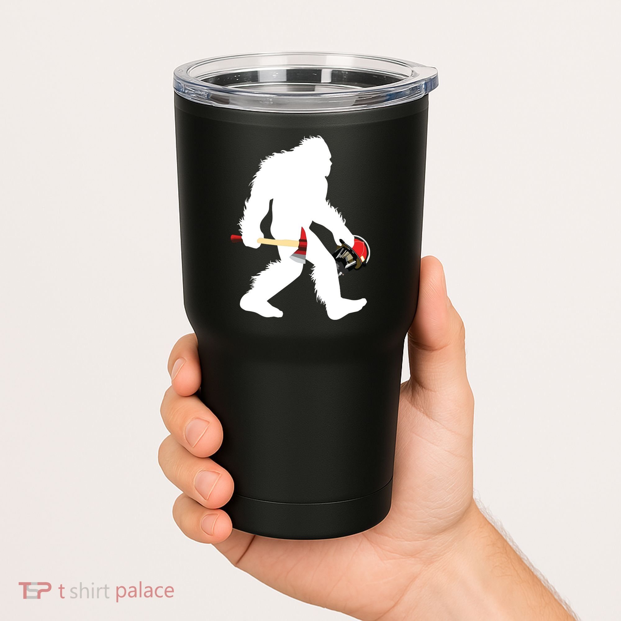 Bigfoot Wildland Firefighter Woodland Sasquatch Fireman Tumbler